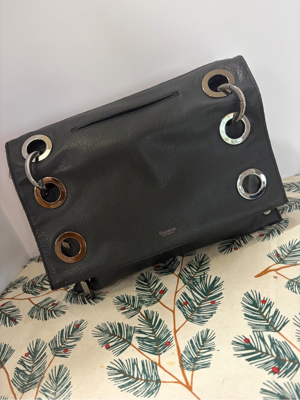 Hammitt Large Black Montana Reversible Bag With Gunmetal Rivets and Hardware